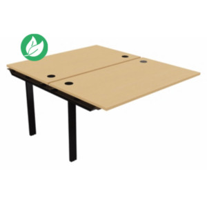 Module suivant pour ensemble 2 bureaux droits E-link - L.140 x P.163 cm - Plateau Hêtre - Pieds Noir Module suivant pour ensemble 2 bureaux droits E-link - L.140 x P.163 cm - Plateau Hêtre - Pieds Noir