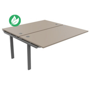Module suivant pour ensemble 2 bureaux droits E-link - L.160 x P.163 cm - Plateau Argile - Pieds Aluminium Module suivant pour ensemble 2 bureaux droits E-link - L.160 x P.163 cm - Plateau Argile - Pieds Aluminium
