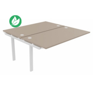 Module suivant pour ensemble 2 bureaux droits E-link - L.160 x P.163 cm - Plateau Argile - Pieds Blanc Module suivant pour ensemble 2 bureaux droits E-link - L.160 x P.163 cm - Plateau Argile - Pieds Blanc