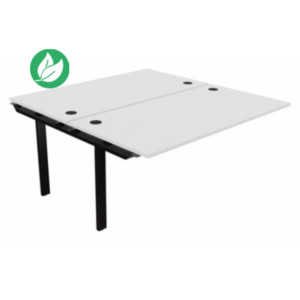 Module suivant pour ensemble 2 bureaux droits E-link - L.160 x P.163 cm - Plateau Blanc - Pieds Noir Module suivant pour ensemble 2 bureaux droits E-link - L.160 x P.163 cm - Plateau Blanc - Pieds Noir