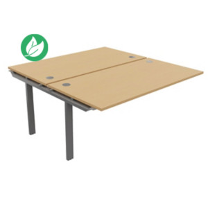 Module suivant pour ensemble 2 bureaux droits E-link - L.160 x P.163 cm - Plateau Hêtre - Pieds Aluminium Module suivant pour ensemble 2 bureaux droits E-link - L.160 x P.163 cm - Plateau Hêtre - Pieds Aluminium