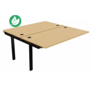 Module suivant pour ensemble 2 bureaux droits E-link - L.160 x P.163 cm - Plateau Hêtre - Pieds Noir Module suivant pour ensemble 2 bureaux droits E-link - L.160 x P.163 cm - Plateau Hêtre - Pieds Noir