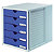 Module System-box 5 tiroirs fermés Han coloris gris/bleu - 1