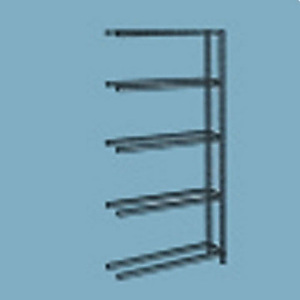 Modulo continuativo per scaffale metallico in kit per carichi leggeri, 5 ripiani, 102,4 x 42 x 200 cm, Grigio Modulo continuativo per scaffale metallico in kit per carichi leggeri, 5 ripiani, 102,4 x 42 x 200 cm, Grigio