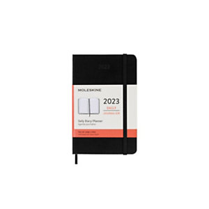 MOLESKINE Agenda giornaliera 12 mesi 2023, Copertina rigida, Formato Pocket 9 x 14 cm, Nero