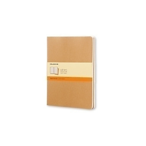 MOLESKINE Cahier Cuaderno 19 x 25 cm 120 hojas horizontal, kraft, marrón, paquete de 3 cuadernos MOLESKINE Cahier Cuaderno 19 x 25 cm 120 hojas horizontal, kraft, marrón, paquete de 3 cuadernos
