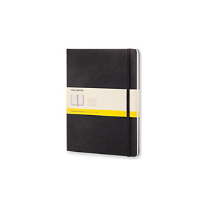 Taccuino Moleskine A4 a righe copertina rigida nero. Black