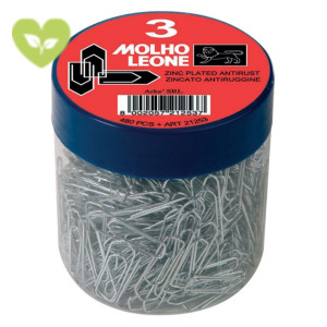 MOLHO LEONE Fermagli zincati in barattolo, Punta Triangolare, 28 mm (confezione 480 pezzi) MOLHO LEONE Fermagli zincati in barattolo, Punta Triangolare, 28 mm (confezione 480 pezzi)