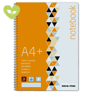 MONDOFFICE Blocco spiralato A4+, 80 fogli quadretti 5 mm, 70 g/m², Copertina in cartoncino MONDOFFICE Blocco spiralato A4+, 80 fogli quadretti 5 mm, 70 g/m², Copertina in cartoncino