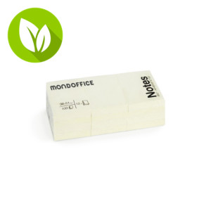 MONDOFFICE Blocs de notas adhesivas, 38 x 51 mm, 70 gramos, amarillo pastel MONDOFFICE Blocs de notas adhesivas, 38 x 51 mm, 70 gramos, amarillo pastel