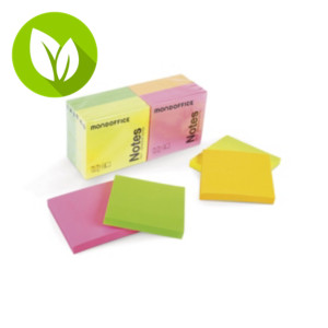 MONDOFFICE Blocs de notas adhesivas, 76 x 76 mm, 70 gramos, colores variados de neón MONDOFFICE Blocs de notas adhesivas, 76 x 76 mm, 70 gramos, colores variados de neón