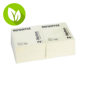 MONDOFFICE Blocs de notas Z-Notes autoadhesivas, 76 x 76 mm, 70 gramos, amarillo MONDOFFICE Blocs de notas Z-Notes autoadhesivas, 76 x 76 mm, 70 gramos, amarillo