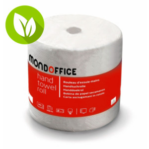 MONDOFFICE Bobina industrial secamanos de 156 metros, 2 capas, 500 hojas, en relieve, 234 mm, blanco MONDOFFICE Bobina industrial secamanos de 156 metros, 2 capas, 500 hojas, en relieve, 234 mm, blanco