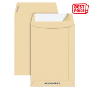 MONDOFFICE Busta a sacco, Strip adesivo, 19 x 26 cm, Avana (confezione 25 pezzi) MONDOFFICE Busta a sacco, Strip adesivo, 19 x 26 cm, Avana (confezione 25 pezzi)