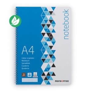 MONDOFFICE Cahier à spirale A4 21 x 29,7 cm - 70g - Petits carreaux 5x5 - 100 pages MONDOFFICE Cahier à spirale A4 21 x 29,7 cm - 70g - Petits carreaux 5x5 - 100 pages