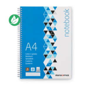 MONDOFFICE Cahier à spirale A4 21 x 29,7 cm - 70g - Petits carreaux 5x5 - 180 pages MONDOFFICE Cahier à spirale A4 21 x 29,7 cm - 70g - Petits carreaux 5x5 - 180 pages