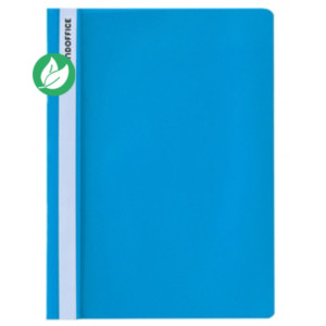 MONDOFFICE Chemise à lamelles pour feuilles A4 perforées - couverture transparente polypropylène - Bleu MONDOFFICE Chemise à lamelles pour feuilles A4 perforées - couverture transparente polypropylène - Bleu