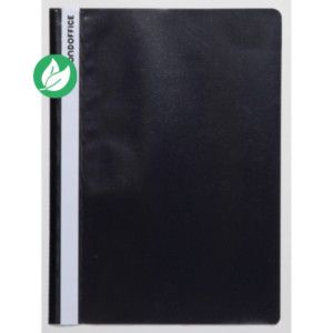 MONDOFFICE Chemise à lamelles pour feuilles A4 perforées - couverture transparente polypropylène - Noir MONDOFFICE Chemise à lamelles pour feuilles A4 perforées - couverture transparente polypropylène - Noir