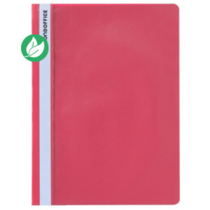 MONDOFFICE Chemise à lamelles pour feuilles A4 perforées - couverture transparente polypropylène - Rouge MONDOFFICE Chemise à lamelles pour feuilles A4 perforées - couverture transparente polypropylène - Rouge