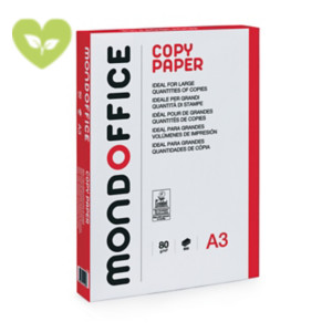 MONDOFFICE Copy Carta A3 per fotocopie e stampe, 80 g/m², Bianco (risma 500 fogli) MONDOFFICE Copy Carta A3 per fotocopie e stampe, 80 g/m², Bianco (risma 500 fogli)
