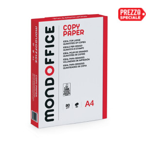 MONDOFFICE Copy Carta A4 per fotocopie e stampe, 80 g/m², Bianco (risma 500 fogli) MONDOFFICE Copy Carta A4 per fotocopie e stampe, 80 g/m², Bianco (risma 500 fogli)