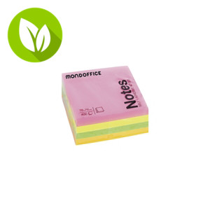 MONDOFFICE Cubo de notas adhesivas, 76 x 76 mm, 70 gramos, colores neón variados MONDOFFICE Cubo de notas adhesivas, 76 x 76 mm, 70 gramos, colores neón variados