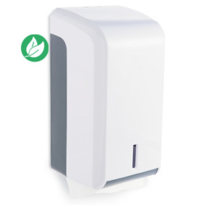 MONDOFFICE Distributeur de papier toilette mixte : en paquets ou en rouleaux - Blanc MONDOFFICE Distributeur de papier toilette mixte : en paquets ou en rouleaux - Blanc