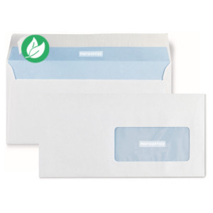MONDOFFICE Enveloppe blanche DL 110 x 220 mm 80g fenêtre 45 x 100 mm - autocollante bande protectrice - Lot de 500 MONDOFFICE Enveloppe blanche DL 110 x 220 mm 80g fenêtre 45 x 100 mm - autocollante bande protectrice - Lot de 500