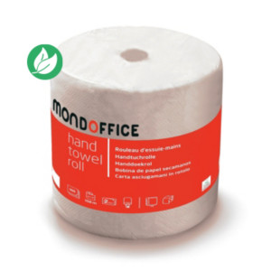 MONDOFFICE Essuie-mains en papier double épaisseur - 500 feuilles prédécoupées gauffrées - Bobine maxi de 152 m MONDOFFICE Essuie-mains en papier double épaisseur - 500 feuilles prédécoupées gauffrées - Bobine maxi de 152 m