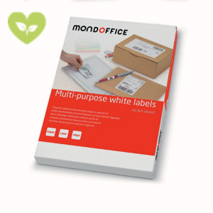 MONDOFFICE Etichette multiuso, 70 x 36 mm, 24 etichette per foglio, Bianco (confezione 100 fogli) MONDOFFICE Etichette multiuso, 70 x 36 mm, 24 etichette per foglio, Bianco (confezione 100 fogli)
