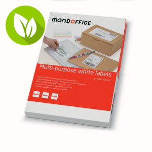 MONDOFFICE Etiquetas multiuso permanentes, 70 x 35 mm, caja de 2.400 unidades, cantos rectos, blanco MONDOFFICE Etiquetas multiuso permanentes, 70 x 35 mm, caja de 2.400 unidades, cantos rectos, blanco