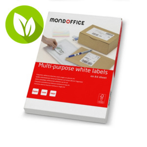 MONDOFFICE Etiquetas removibles, 96 x 42,3 mm, Caja de 300 unidades, cantos redondeados, blanco MONDOFFICE Etiquetas removibles, 96 x 42,3 mm, Caja de 300 unidades, cantos redondeados, blanco