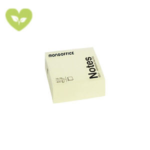 MONDOFFICE Foglietti adesivi riposizionabili, 76 x 76 mm, Blocchetti da 400 foglietti, Giallo MONDOFFICE Foglietti adesivi riposizionabili, 76 x 76 mm, Blocchetti da 400 foglietti, Giallo