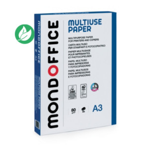 MONDOFFICE Papier A3 blanc Multi-usage - 80g - Ramette de 500 feuilles MONDOFFICE Papier A3 blanc Multi-usage - 80g - Ramette de 500 feuilles