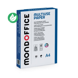 MONDOFFICE Papier A4 blanc Multi-usage - 80g - Ramette de 500 feuilles MONDOFFICE Papier A4 blanc Multi-usage - 80g - Ramette de 500 feuilles