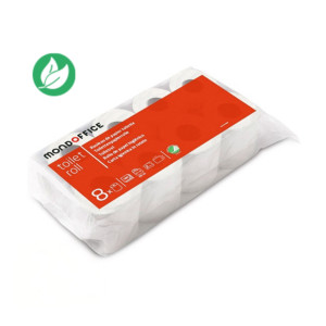 MONDOFFICE Papier toilette double épaisseur Confort blanc - 8 rouleaux de 180 feuilles MONDOFFICE Papier toilette double épaisseur Confort blanc - 8 rouleaux de 180 feuilles