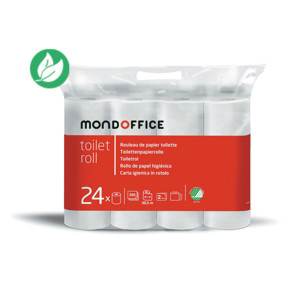 MONDOFFICE Papier toilette double épaisseur gaufré 94 mm Blanc - 24 rouleaux de 350 feuilles MONDOFFICE Papier toilette double épaisseur gaufré 94 mm Blanc - 24 rouleaux de 350 feuilles