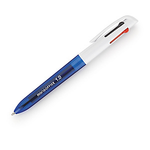 MONDOFFICE Penna a sfera a scatto 4 colori 4 in 1, Punta media, Inchiostro 4 colori: Nero, Blu, Rosso, Verde (confezione 10 pezzi) MONDOFFICE Penna a sfera a scatto 4 colori 4 in 1, Punta media, Inchiostro 4 colori: Nero, Blu, Rosso, Verde (confezione 10 pezzi)