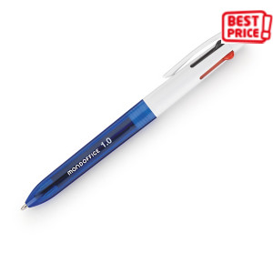 MONDOFFICE Penna a sfera a scatto 4 colori 4 in 1, Punta media, Inchiostro 4 colori: Nero, Blu, Rosso, Verde MONDOFFICE Penna a sfera a scatto 4 colori 4 in 1, Punta media, Inchiostro 4 colori: Nero, Blu, Rosso, Verde