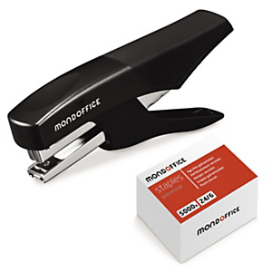 MONDOFFICE Pince Agrafeuse - Agrafes N° 10 - Capacité 10 feuilles - Noir - Pack + 5000 agrafes MONDOFFICE Pince Agrafeuse - Agrafes N° 10 - Capacité 10 feuilles - Noir - Pack + 5000 agrafes