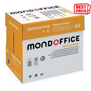 MONDOFFICE Premium Carta A4 per fotocopie e stampe, 80 g/m², Bianco (confezione 5 risme) MONDOFFICE Premium Carta A4 per fotocopie e stampe, 80 g/m², Bianco (confezione 5 risme)