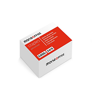 MONDOFFICE Punti metallici 24/6, Finita zincata, Passo 12 mm, Gamba 6 mm (confezione 5.000 pezzi) MONDOFFICE Punti metallici 24/6, Finita zincata, Passo 12 mm, Gamba 6 mm (confezione 5.000 pezzi)