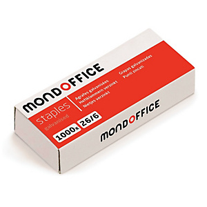 MONDOFFICE Punti metallici 26/6, Finitura zincata, Passo 12,5 mm, Gamba 6 mm (confezione 1.000 pezzi) MONDOFFICE Punti metallici 26/6, Finitura zincata, Passo 12,5 mm, Gamba 6 mm (confezione 1.000 pezzi)