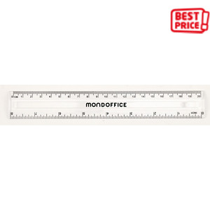 MONDOFFICE Righello, 20 cm/8 pollici, Trasparente MONDOFFICE Righello, 20 cm/8 pollici, Trasparente