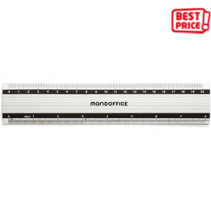 MONDOFFICE Righello, Alluminio, 20 cm MONDOFFICE Righello, Alluminio, 20 cm