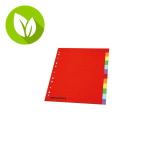 MONDOFFICE Separadores, A4+, cartulina, 12 separadores, colores surtidos MONDOFFICE Separadores, A4+, cartulina, 12 separadores, colores surtidos