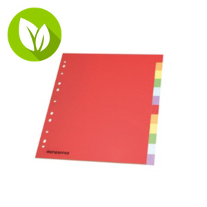 MONDOFFICE Separadores, A4, cartulina Glossy, 12 separadores, colores surtidos MONDOFFICE Separadores, A4, cartulina Glossy, 12 separadores, colores surtidos