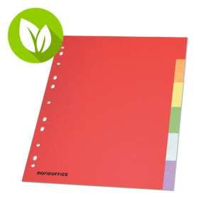MONDOFFICE Separadores, A4, cartulina Glossy, 6 separadores, colores surtidos MONDOFFICE Separadores, A4, cartulina Glossy, 6 separadores, colores surtidos