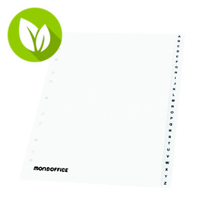 MONDOFFICE Separadores, A4, cartulina, numérico A-Z, 20 separadores, blanco MONDOFFICE Separadores, A4, cartulina, numérico A-Z, 20 separadores, blanco