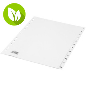 MONDOFFICE Separadores numéricos 1-12, A4+, polipropileno, 12 separadores, gris MONDOFFICE Separadores numéricos 1-12, A4+, polipropileno, 12 separadores, gris